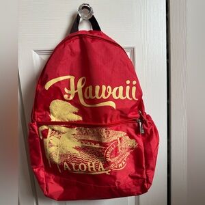 Red Hawaii Aloha Backpack water resistant packable